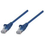 Intellinet Network Patch Cable, Cat5e, 1m, Blue, CCA, U/UTP, PVC, RJ45, Gold Plated Contacts, Snagless, Booted, Lifetime Warranty, Polybag