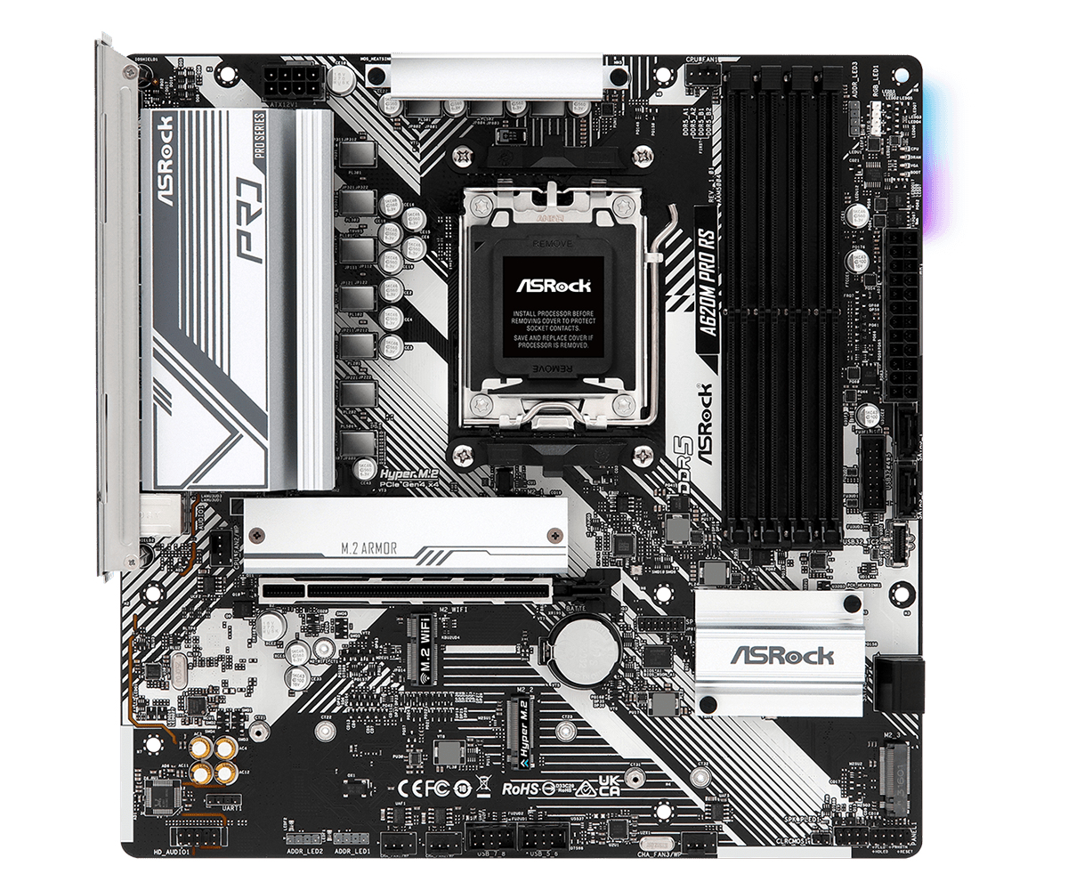 Image of Asrock A620M Pro RS AMD A620 Socket AM5 micro ATX