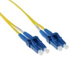 ACT 15 meter LSZH Singlemode 9/125 OS2 short boot glasvezel patchkabel duplex met LC connectoren