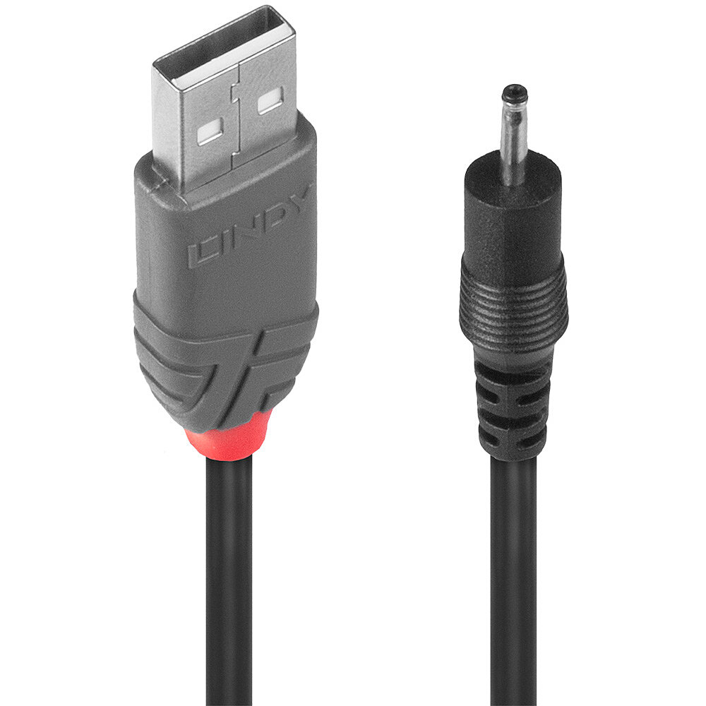 Photos - Cable (video, audio, USB) Lindy 1.5m USB to 0.7mm Inner / 2.5mm Outer DC Cable 70265 