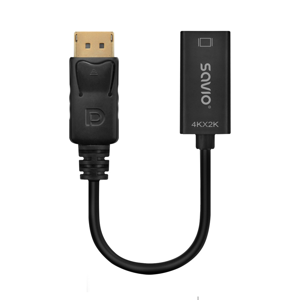 Savio AK-62 video cable adapter 0.2 m DisplayPort HDMI Black