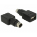 DeLOCK 65898 cable gender changer PS/2 USB Type-A Black, Stainless steel