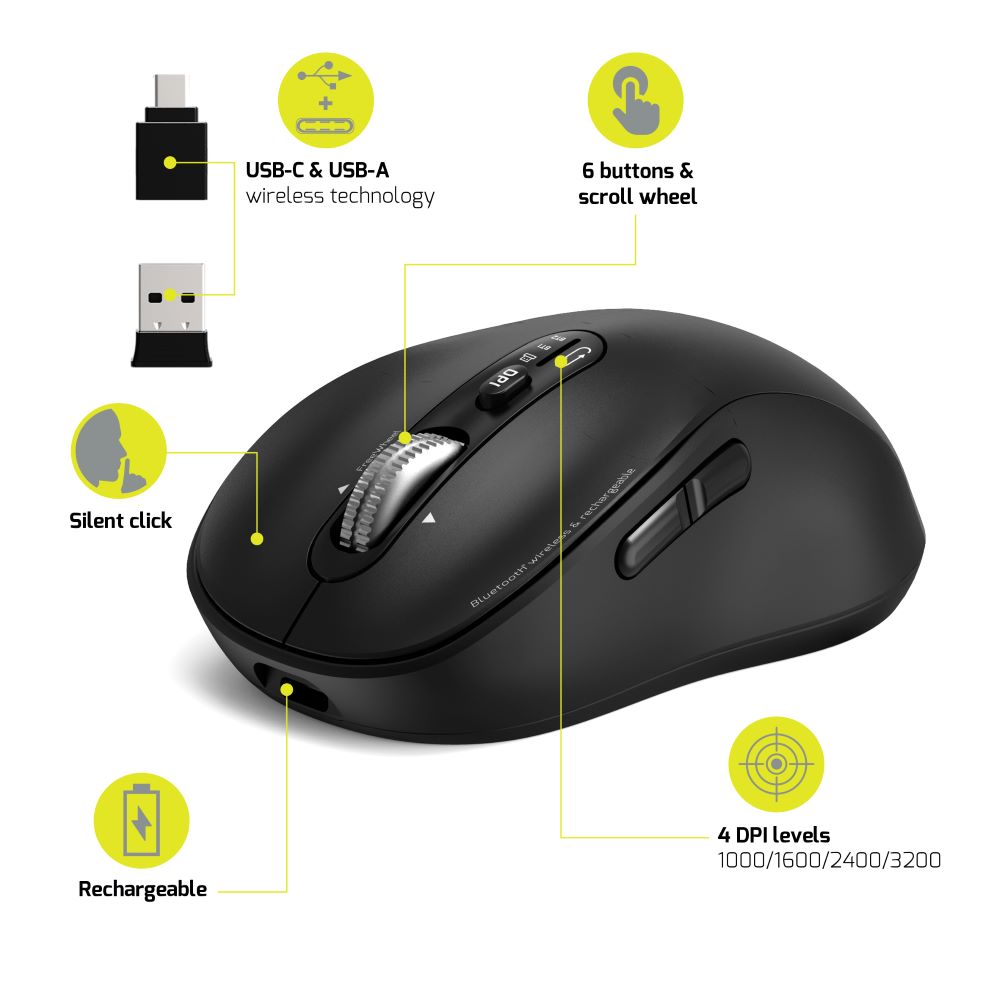 Image of Port Designs MOUSE RECHARGEABLE BLUETOOTH COMBO PRO - Mouse