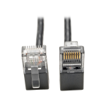 Tripp Lite Right-Angle Cat6 UTP Patch Cable (RJ45) - M/M, Gigabit, Snagless, Molded, Slim, Black, 0.31 m