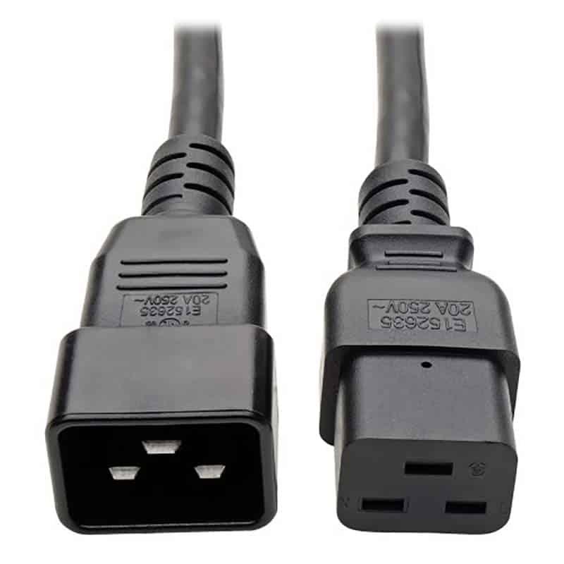 Image of FDL 2M IEC C20 PLUG TO IEC C19 SOCKET POWER EXTENSION CABLE
