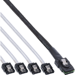 InLine SAS Cable Mini SAS SFF8087 to 4x SATA direct OCR 1m