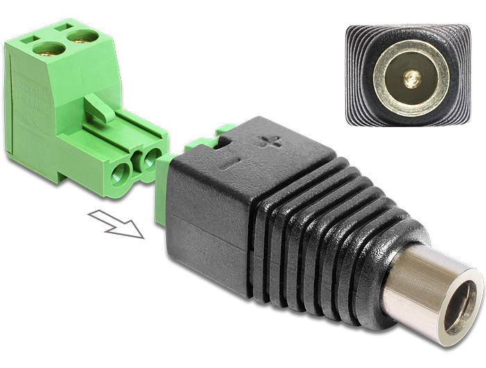 EU Product - Adapter Terminalblock 2Pin -> DC 2,5 x 5,5mm Bu 2-tei thumbnail