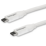 StarTech.com USB-C naar USB-C kabel met 5A/100W PD - M/M - wit - USB 2.0 - USB-IF gecertificeerd - 4 m