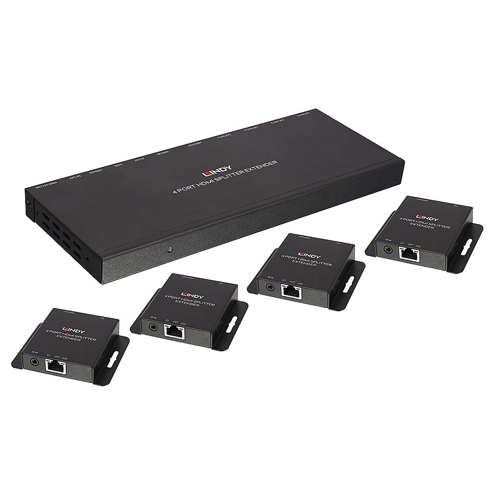 Image of Lindy 50m Cat.6 4 Port HDMI & IR Splitter Extender