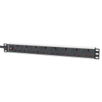 Intellinet 19" 1U PDU 7-way UK, Overload Protection, Rackmount, Power Distribution Unit, UK 3-pin outlets, 3m power cord, output
