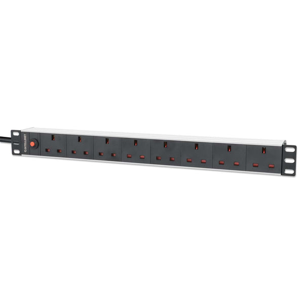 Intellinet Black 19" 1U Pdu 7-Way Uk. Overload Protection. Rackmount. P