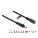 DeLOCK DC Extension Cable 5.5 x 2.5 mm male to female with bayonet lock 18 AWG 2 m black
