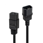Lindy 1m C14 to C19 Mains Extension Cable, Black