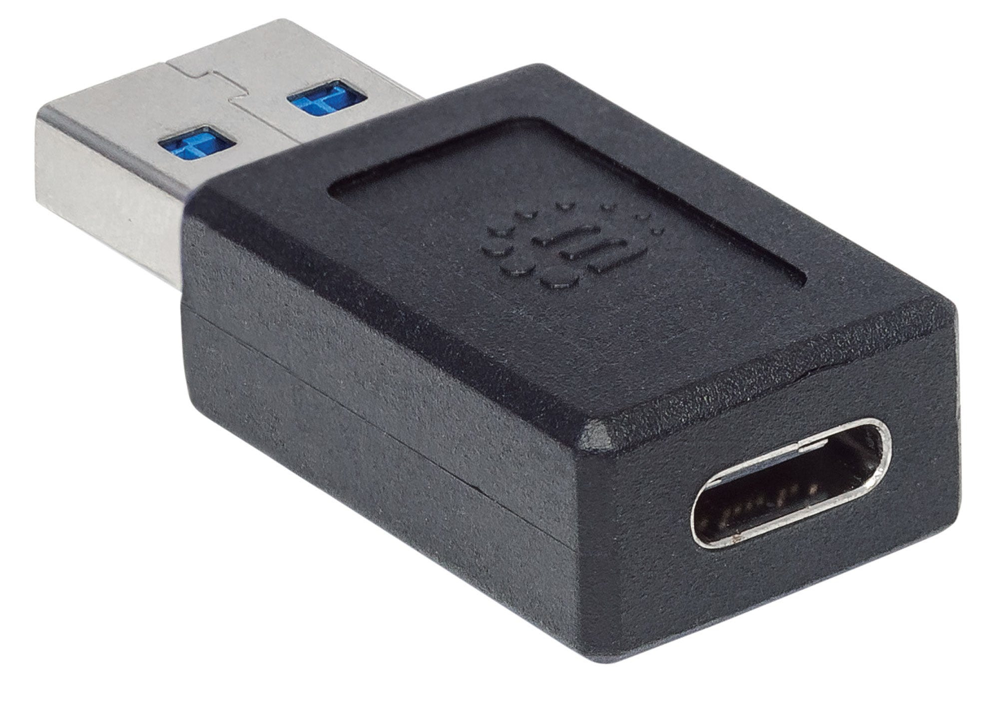 Manhattan USB-C to USB-A Adapter, Female to Male, 10 Gbps (USB 3.2 Gen2 aka USB 3.1), Black, Polybag