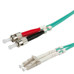 ROLINE Fibre Optic Jumper Cable, 50/125Âµm, LC/ST, OM3, turquoise 0,5m