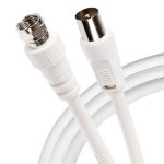 Maplin Satellite to TV Aerial Cable Coaxial F Type Male to RF Male - White