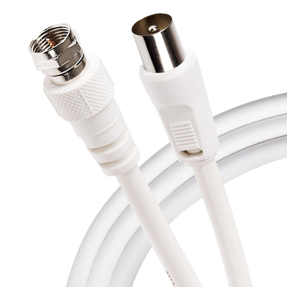 Maplin Men's White Satellite To Tv Aerial Cable Coaxial F Type To Rf - W