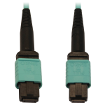 Tripp Lite N844B-05M-12-P fiber optic cable 196.9" (5 m) MPO/MTP OFNR OM3 Aqua color, Black