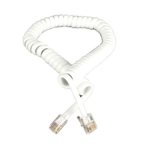 Videk Handset Coiled Cable 1.2Mtr White