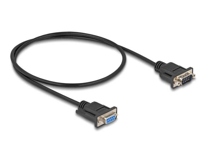DeLOCK Serial Cable RS-232 D-Sub9 male to female with narrow plug housing 0.5 m