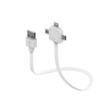 Allocacoc POWER USBCABLE mobile phone cable White USB A Micro-USB B + Apple 30-pin + Samsung 30-pin 0.8 m