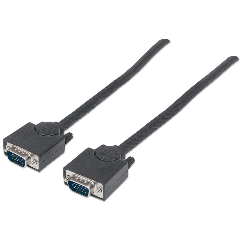 Image of Manhattan VGA Monitor Cable, 3m, Black, Male to Male, HD15, Cable...
