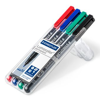 Photos - Felt Tip Pen STAEDTLER Lumocolor 317 WP4 permanent marker Black, Blue, Green, Red 4 317 