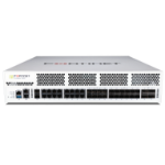 Fortinet 4 x 40GE QSFP+ slots, 12 x 25GE SFP28 /10GE SFP+ slots, 2x10GE SFP+ HA slots, 8 x GE SFP slots, 18 x GE RJ45 ports, 2x 800W DC PSU. SPU are NP7 and CP9 providing acceleration for networking and security functions.