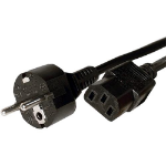 Cablenet 2m Straight Schuko - IEC C13 Black PVC 0.75mm Power Leads