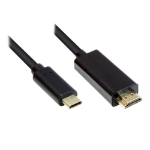 Alcasa GC-M0100 video cable adapter 1 m HDMI Type A (Standard) USB Type-C Black