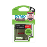 DYMO D1 - Durable Étiquettes - Blanc sur rouge - 12mm x 7m