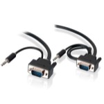 ALOGIC 1m Pro Series Slim flexible VGA Cable with 80cm & 30cm 3.5mm Stereo Audio Cable - Male to Male
