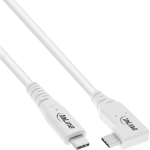 InLine USB4 cable, USB-C, one side angled, PD 240W, 8K60Hz, TPE, white, 2m