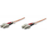 Intellinet Fiber Optic Patch Cable, OM1, SC/SC, 1m, Orange, Duplex, Multimode, 62.5/125 µm, LSZH, Fibre, Lifetime Warranty, Polybag
