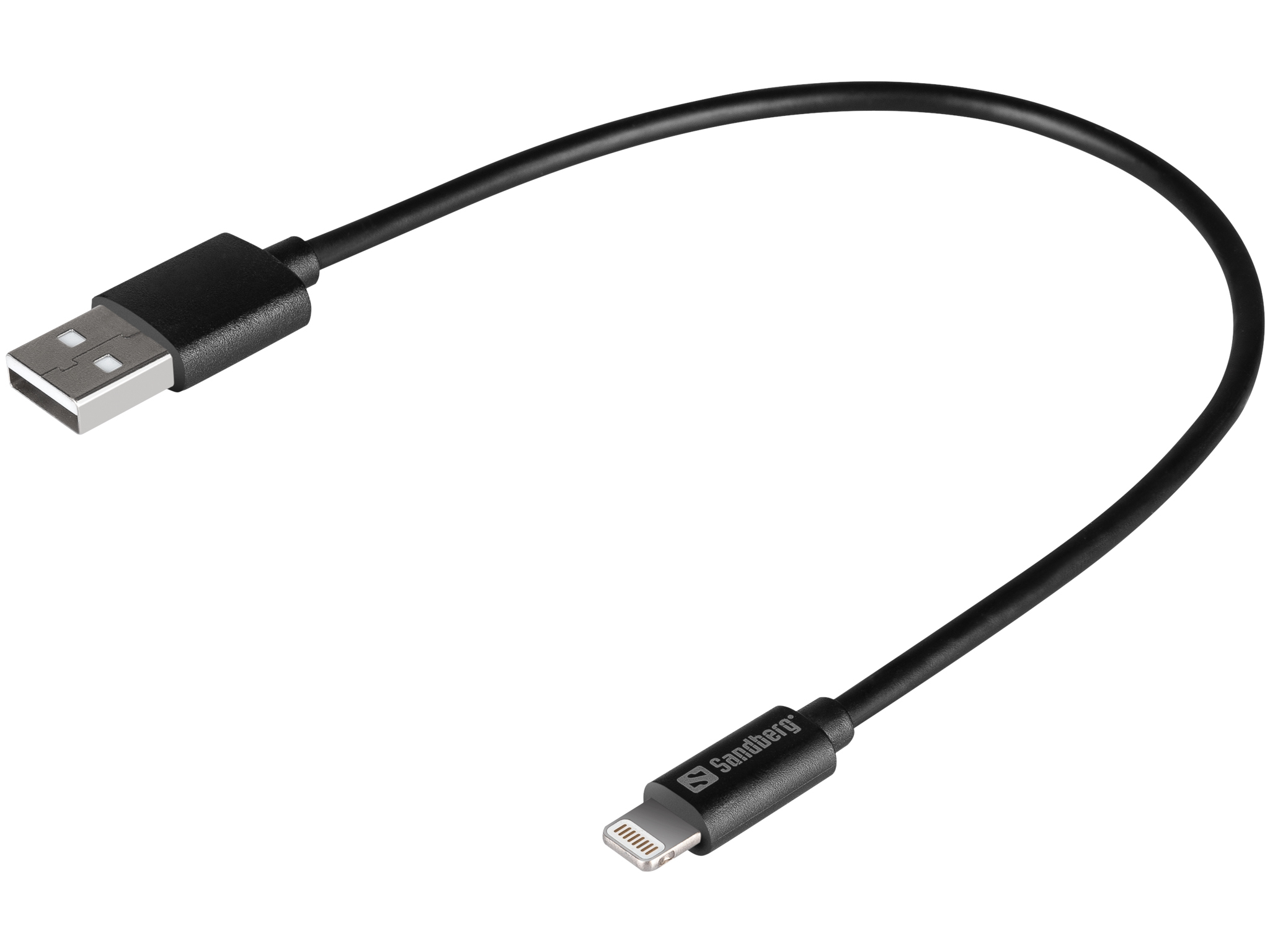 Image of Sandberg USB>Lightning MFI 0.2m Black