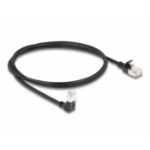 DeLOCK RJ45 Network Cable Cat.6A S/FTP Slim 90° downwards angled / straight 1 m black