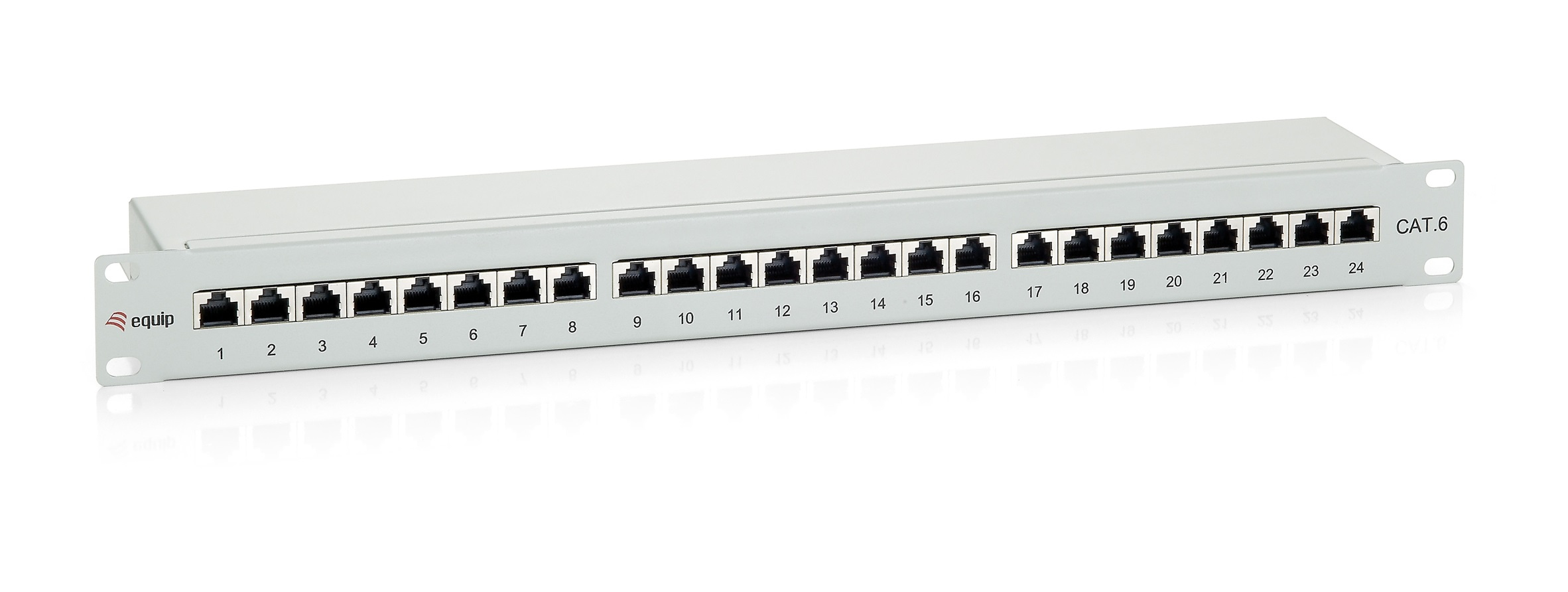 Image of Equip 24-Port Cat.6 Shielded Patch Panel, Light Grey