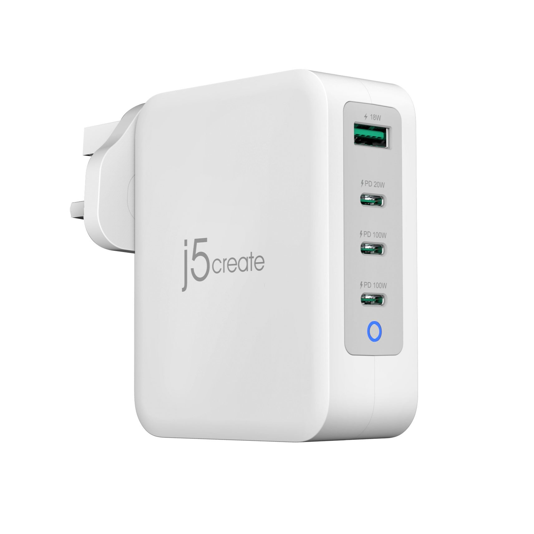 Image of j5create JUP43130F-FN 130W GaN USB-C® 4-Port Charger - UK