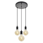 4lite Decorative 3 Light Circular Ceiling Pendant (Bulbs Not Included) - Black