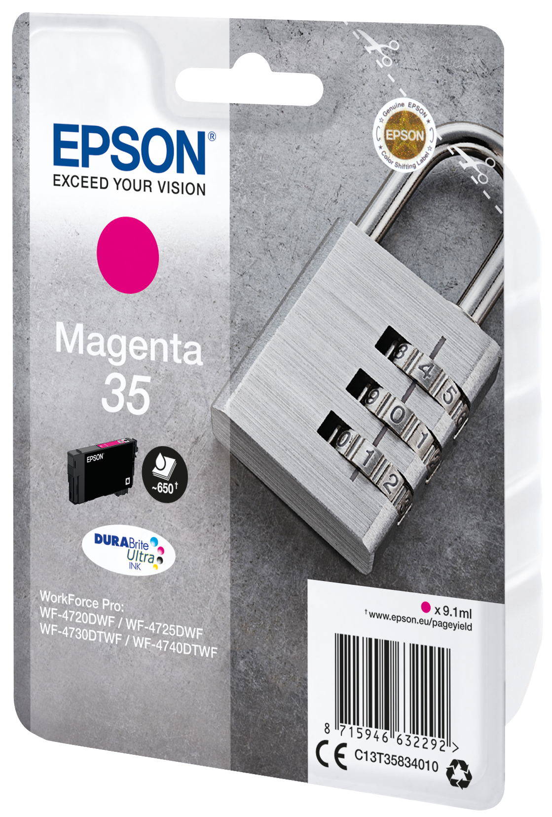 Epson C13T35834010/35 Ink cartridge magenta, 650 pages 9,1ml for Epson WF-4720