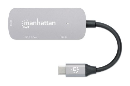 Image of Manhattan USB-C Dock/Hub, Ports (x3): HDMI, USB-A and USB-C, With...