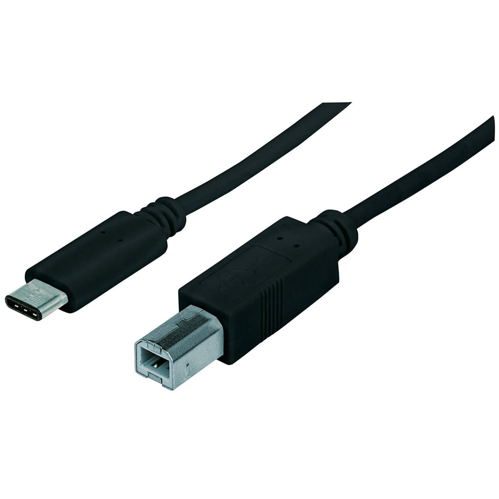 Image of Manhattan USB-C to USB-B Cable, 1m, Male to Male, Black, 480 Mbps...