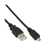 InLine Micro USB 2.0 Cable USB Type A male / Micro-B male, black, 0.3m