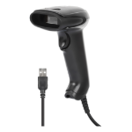 Manhattan Contact CCD Handheld Barcode Scanner, USB, 60mm Scan Width, Cable 152cm, Max Ambient Light 5,000 lux (sunlight), Black, Box