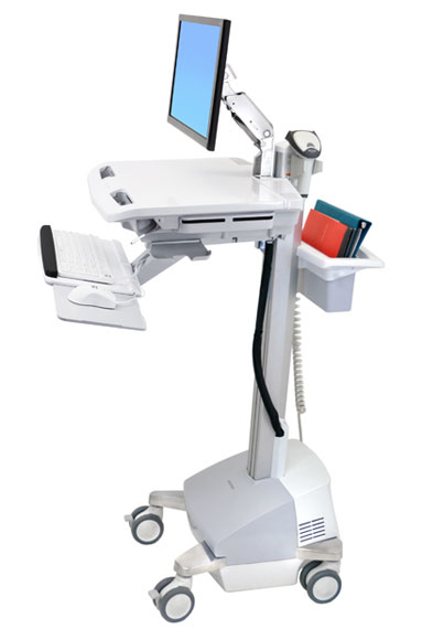 Ergotron StyleView EMR with LCD Arm, SLA Powered, EU Aluminium, Grey, White Multimedia cart