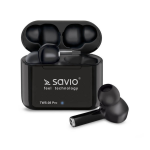 Savio TWS-08 PRO headphones/headset Wireless In-ear Music Bluetooth Black