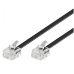 Astrotek Telephone 2m extension cable 6p4c Plug/Plug ,with 2xRJ11 6P4c Plugs, Black PVC Jacket.-RoHS ~W2492ACB