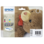 Epson C13T06154010/T0615 Ink cartridge multi pack Bk,C,M,Y, 4x250 pages ISO/IEC 24711 4x8ml Pack=4 for Epson Stylus D 68
