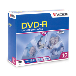 Verbatim DVD-R 4.7GB 16x 10pk Jewelcase 10 pc(s)