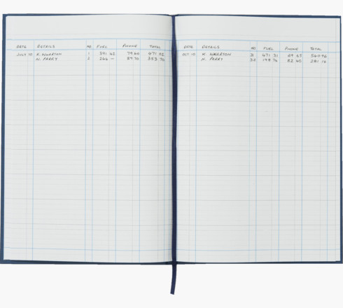 Guildhall Account Book Casebound 298x203mm 3 Cash Columns 80 Pages Blue - 31/3Z